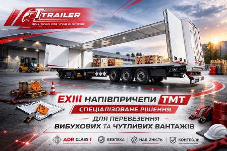EXIII напівпричепи TMT: спеціалізовані напівпричепи для перевезення вибухівки 🚨